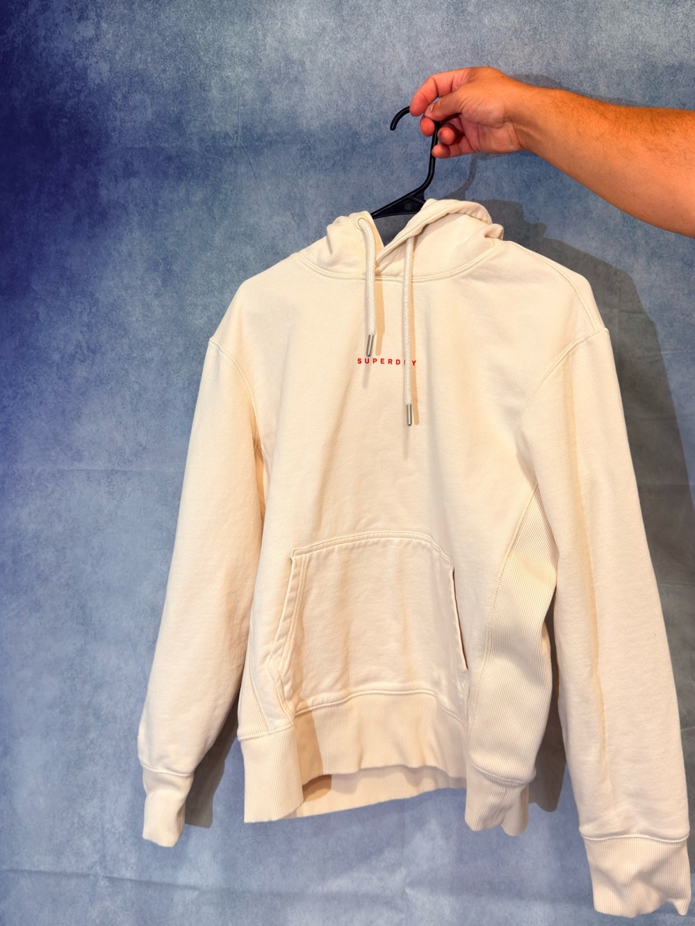 Superdry Cream Crewneck Hoodie with Subtle Logo